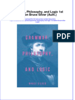 Textbook Grammar Philosophy and Logic 1St Edition Bruce Silver Auth Ebook All Chapter PDF