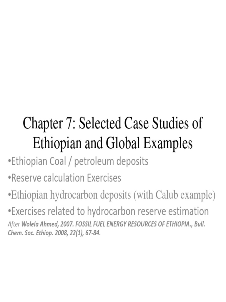 Chapter 7 - Selected Case Studies of Ethiopian | PDF | Sedimentary Rock ...
