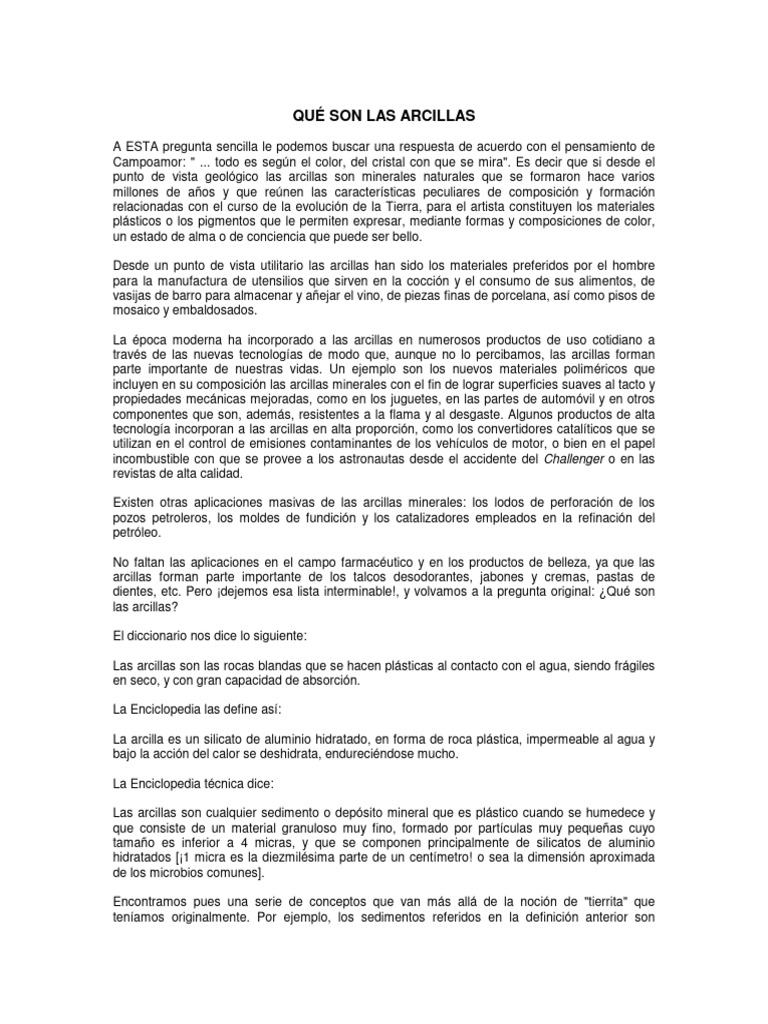 Las Arcillas | PDF | Arcilla | Roca (geología)