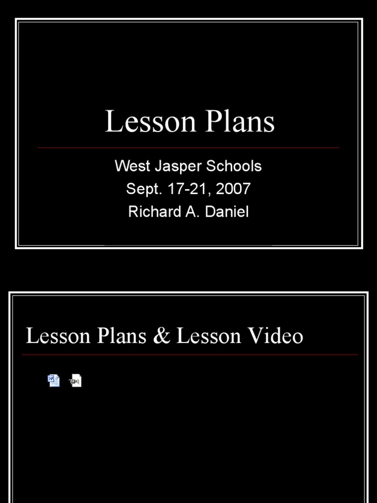 Lesson Plans | PDF