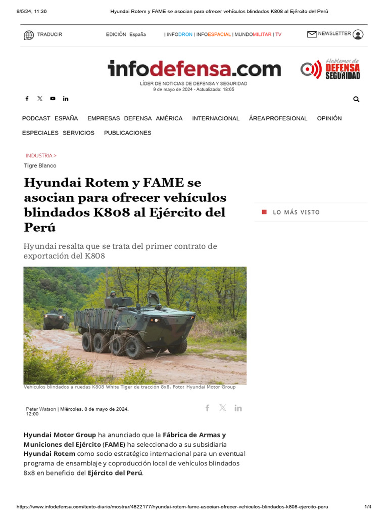 Hyundai Rotem y FAME Se Asocian para Ofrecer Vehículos Blindados K808 ...