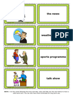 TV Programmes Esl Vocabulary Game Cards For Kids