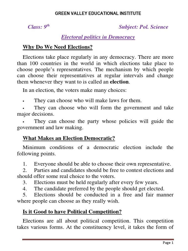 Importance of Elections in Democracy | PDF | Elections | Voting