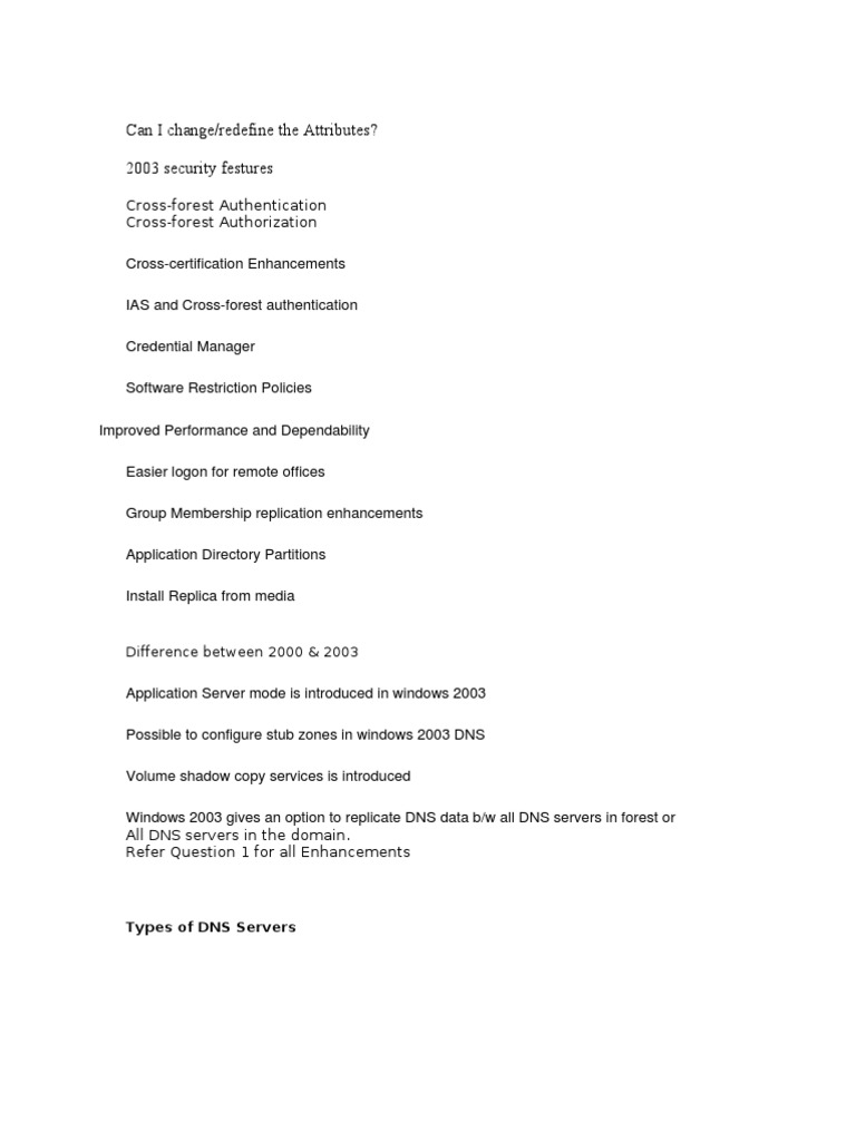 Windows Server 2003 Features Overview | PDF | Active Directory | Domain ...