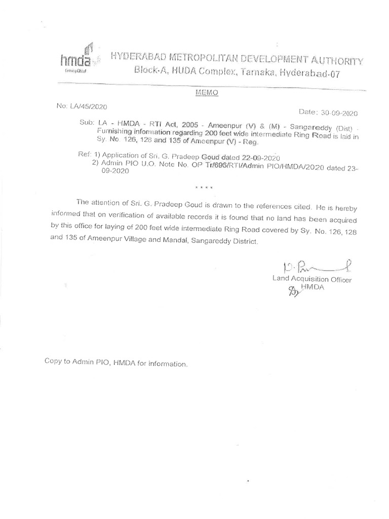 Ameenpur Village HMDA | PDF