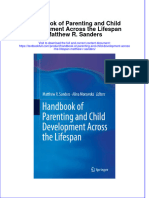 Download textbook Handbook Of Parenting And Child Development Across The Lifespan Matthew R Sanders ebook all chapter pdf 