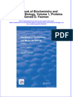 Download textbook Handbook Of Biochemistry And Molecular Biology Volume 1 Proteins Gerald D Fasman ebook all chapter pdf 
