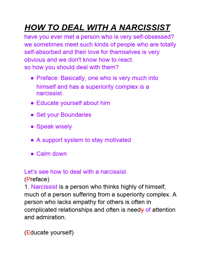 How to Handle a Narcissist Effectively | PDF | Narcissism | Cognition