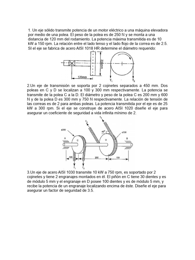 Diseño de Ejes y Poleas en Ingeniería Mecánica | PDF | Engranaje ...