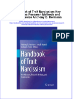 Download textbook Handbook Of Trait Narcissism Key Advances Research Methods And Controversies Anthony D Hermann ebook all chapter pdf 