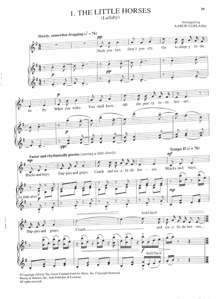 The Little Horses by Aaron Copland PDF