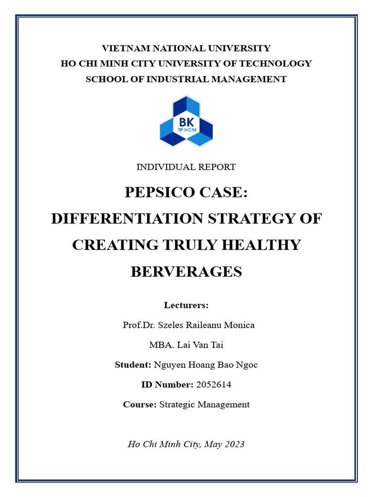 PepsiCo's Healthy Beverage Strategy | PDF | Pepsi Co | Economies