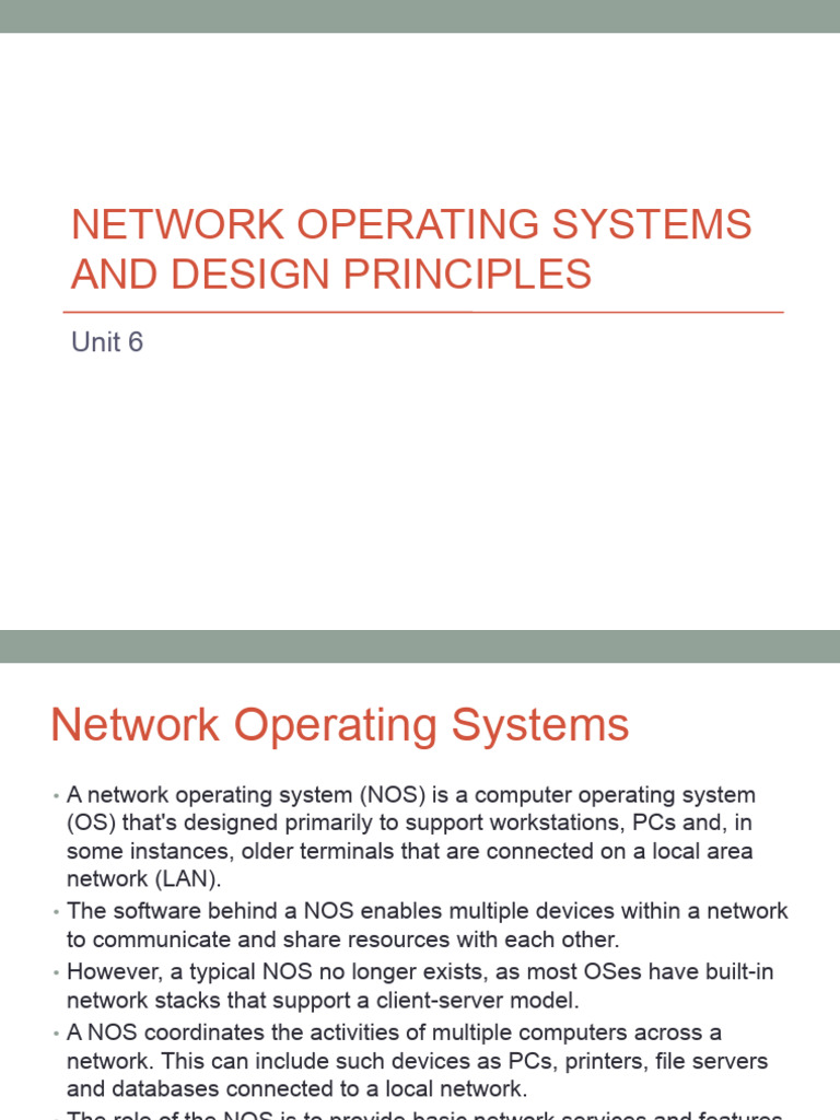 Network Operating Systems and Design Principles | PDF | Client–Server ...