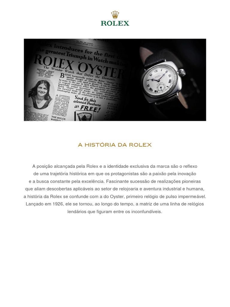 História e Inovação da Rolex | PDF