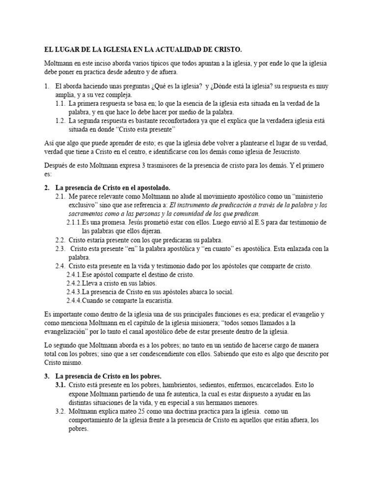 La Iglesia y la Presencia de Cristo | PDF | Cristo (título) | Segundo ...