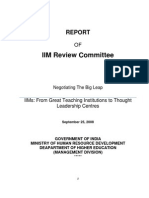 Iim Review Committee: Iims: From Great Teaching Institutions To Thought Leadership Centres