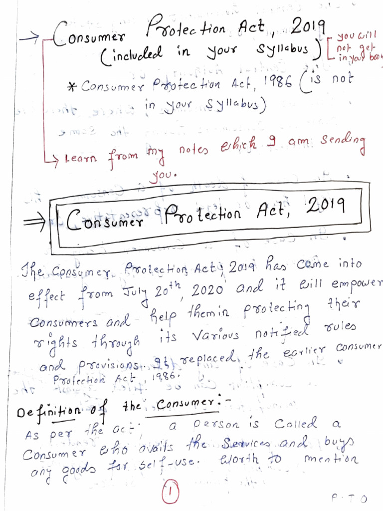 CP Act, 2019 (Notes) | PDF