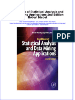 Textbook Handbook of Statistical Analysis and Data Mining Applications 2Nd Edition Robert Nisbet Ebook All Chapter PDF