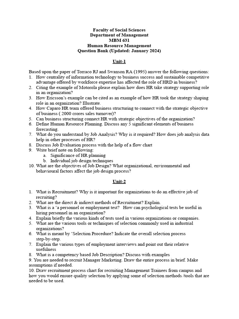 MBM 631 | PDF | Performance Appraisal | Human Resource Management