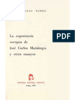 Nuñez Estuardo - La Experiencia Europea de Jose Garlos Mariategui Y Otros Ensayos