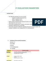 Project Evaluation Parameters