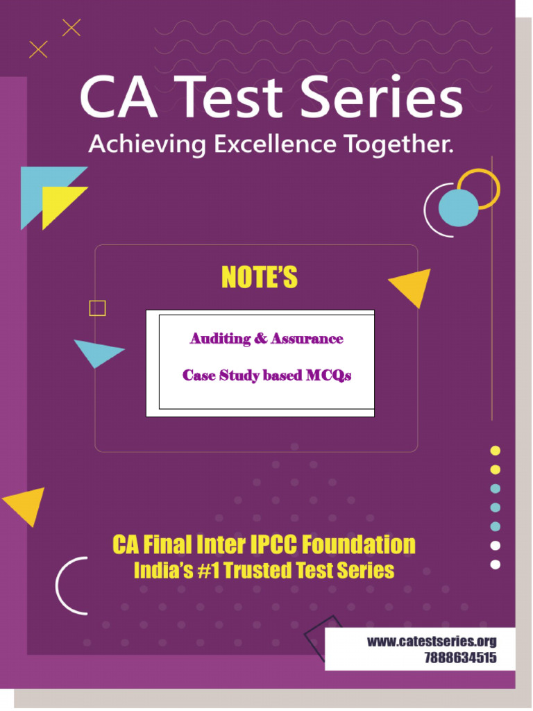 Auditing and assurance case study mcqs for practice 1642750576