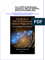 PDF Handbook On SDP For Multimedia Session Negotiations Sip and Webrtc Ip Telephony First Edition Roy Ebook Full Chapter