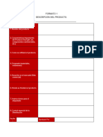 Formato 1 Descripción Del Producto. NOMBRE DEL PRODUCTO