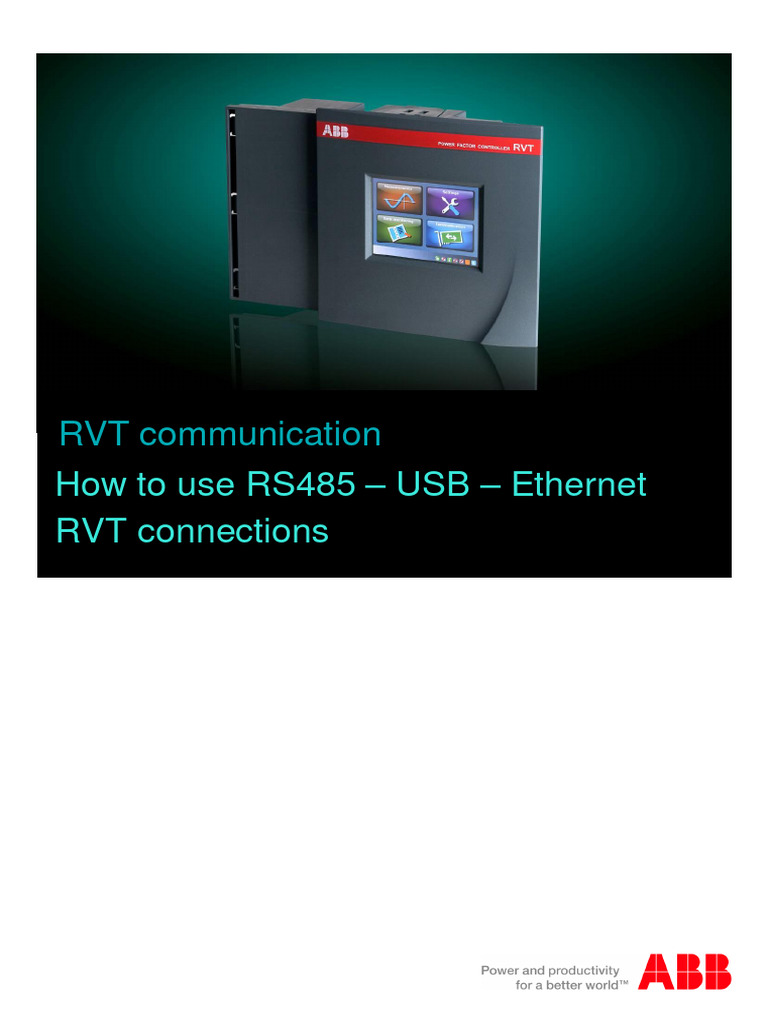 2GCS213019A0050 - RVT Communication With Modbus RTU, Modbus TCP and PQ ...