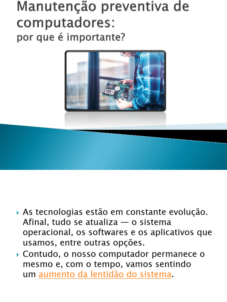 Importância da Manutenção Preventiva de PCs | PDF | PCs (computadores ...
