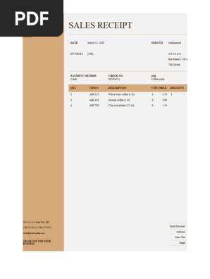 Sales receipt