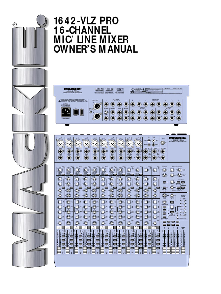 Mackie 1642 VLZ PRO Manual | PDF | Microphone | Fuse (Electrical)