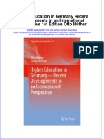 Textbook Higher Education in Germany Recent Developments in An International Perspective 1St Edition Otto Huther Ebook All Chapter PDF