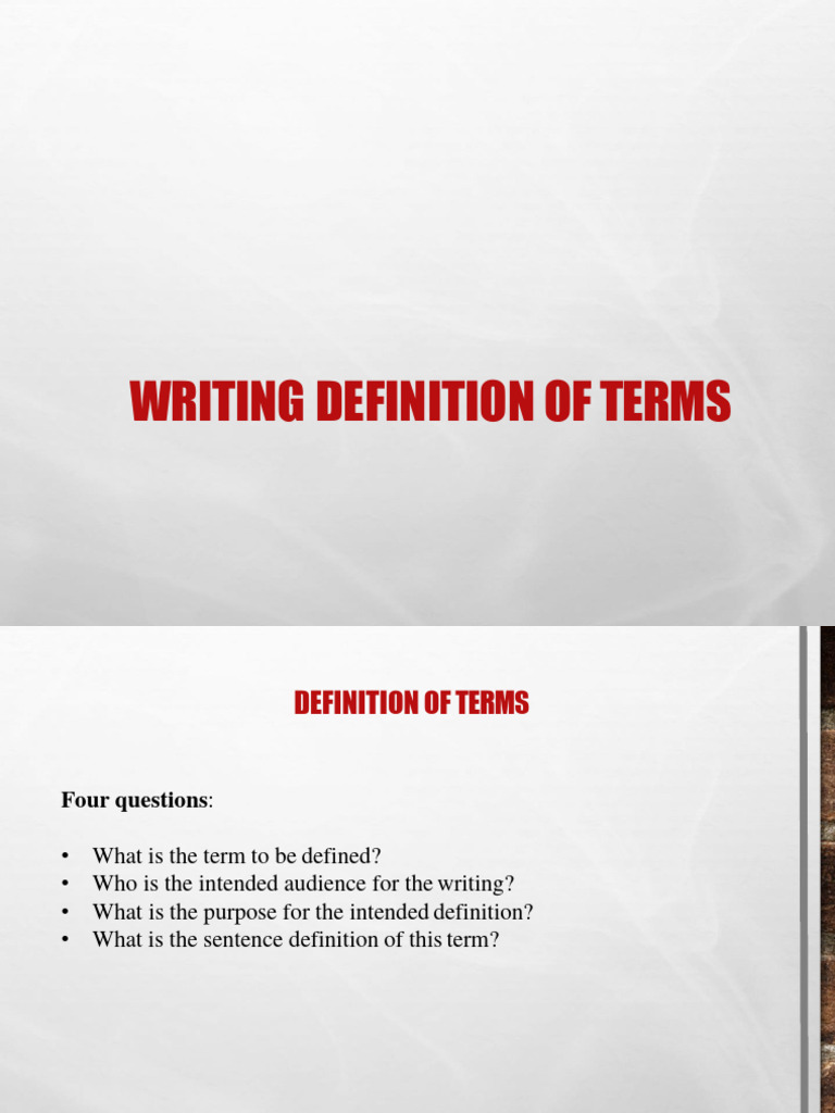 1.6 Writing Definition of Terms | PDF | Concrete | Definition