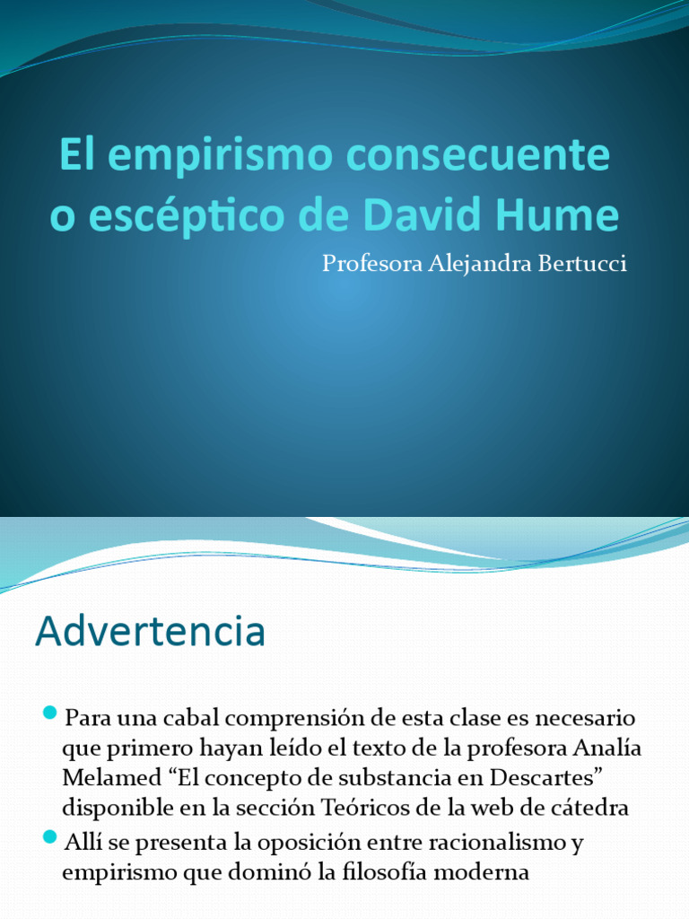 Empirismo y escepticismo en Hume | PDF | Causalidad | David Hume
