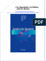 Textbook Geriatrics For Specialists 1St Edition John R Burton Ebook All Chapter PDF