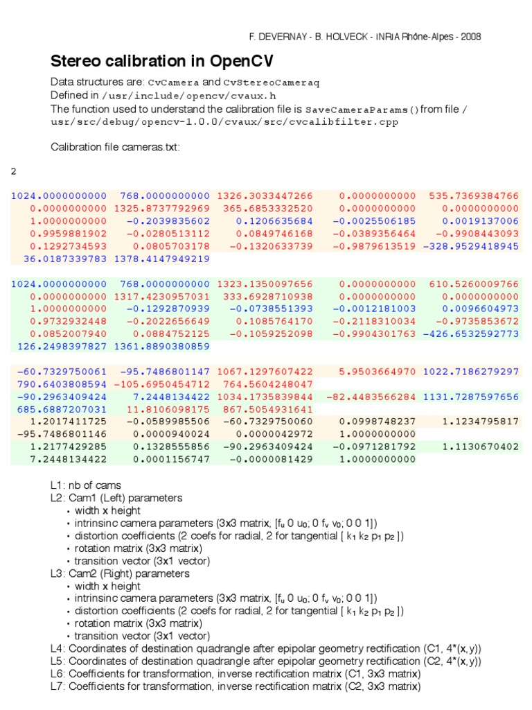 OpenCV Stereo Camera Calibration Guide | PDF
