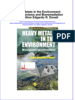 Textbook Heavy Metals in The Environment Microorganisms and Bioremediation 1St Edition Edgardo R Donati Ebook All Chapter PDF