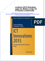 Download textbook Ict Innovations 2015 Emerging Technologies For Better Living 1St Edition Suzana Loshkovska ebook all chapter pdf 