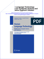 Download textbook Human Language Technology Challenges For Computer Science And Linguistics Zygmunt Vetulani ebook all chapter pdf 