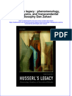 Download textbook Husserls Legacy Phenomenology Metaphysics And Transcendental Philosophy Dan Zahavi ebook all chapter pdf 