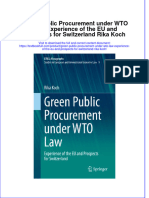 Full Chapter Green Public Procurement Under Wto Law Experience of The Eu and Prospects For Switzerland Rika Koch PDF