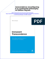 Download textbook Immanent Transcendence Reconfiguring Materialism In Continental Philosophy 1St Edition Haynes ebook all chapter pdf 
