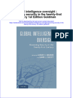 Textbook Global Intelligence Oversight Governing Security in The Twenty First Century 1St Edition Goldman Ebook All Chapter PDF