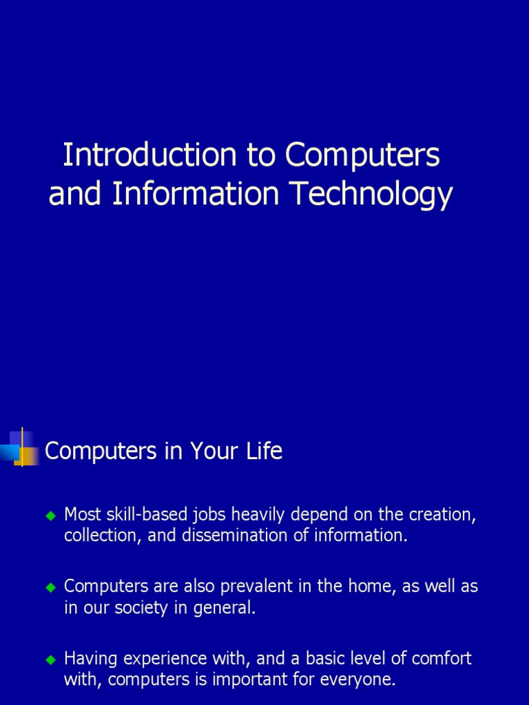 An Introduction to Computers and Information Technology Understanding
