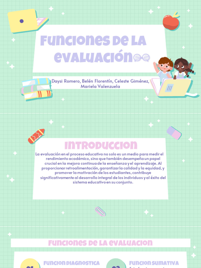 Funciones Clave de la Evaluación Educativa | PDF | Evaluación | Enseñando