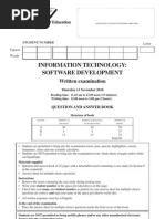 Information Technology: Software Development: Written Examination