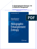Textbook Holographic Entanglement Entropy 1St Edition Mukund Rangamani Ebook All Chapter PDF