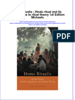 Textbook Homo Ritualis Hindu Ritual and Its Significance To Ritual Theory 1St Edition Michaels Ebook All Chapter PDF