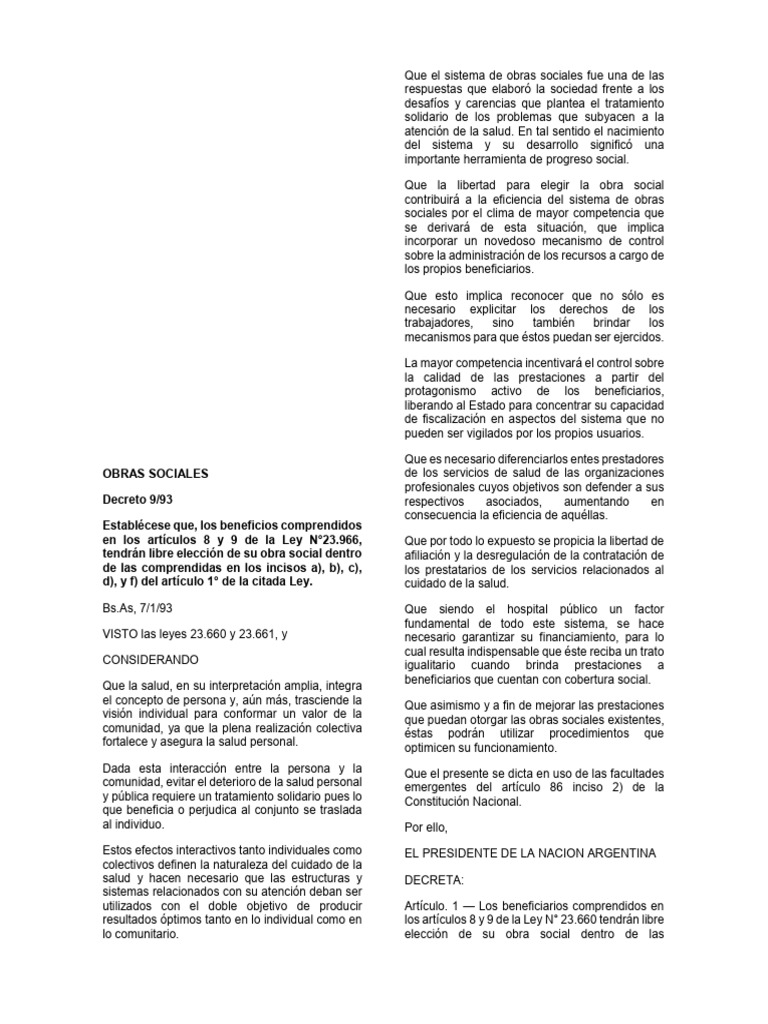 Libre elección de obras sociales en Argentina | PDF | Pensión | Jubilación